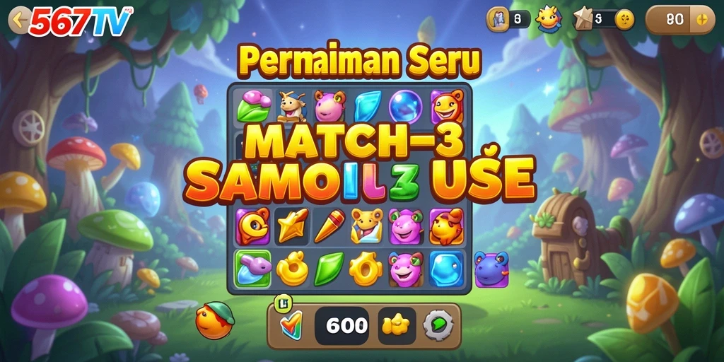 Tampilan gameplay seru dari 567TV dalam aksi Match-3.