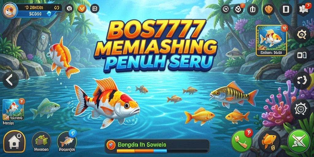 Screenshot gameplay BOS777 yang menunjukkan momen menangkap ikan.