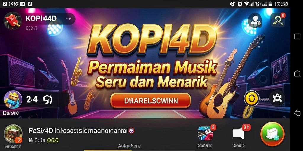 Screenshot permainan KOPI4D dengan tampilan gameplay musik yang seru.