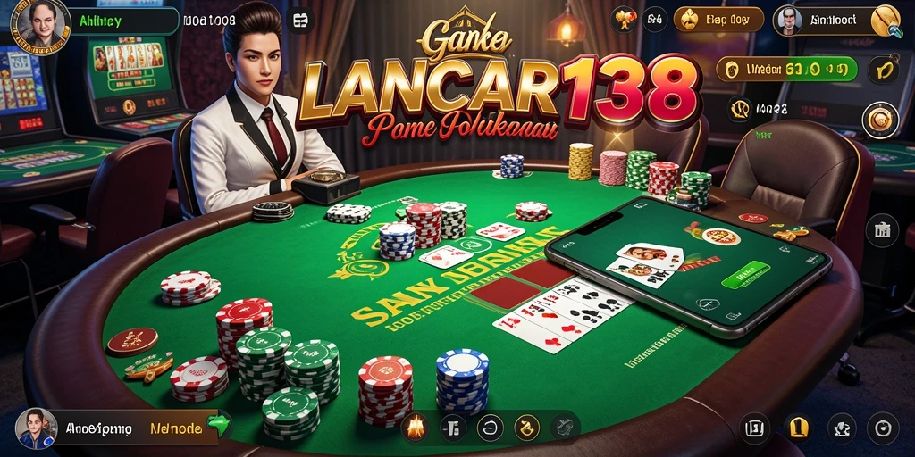 Tampilan gameplay seru di LANCAR138 dengan suasana poker yang mendebarkan.