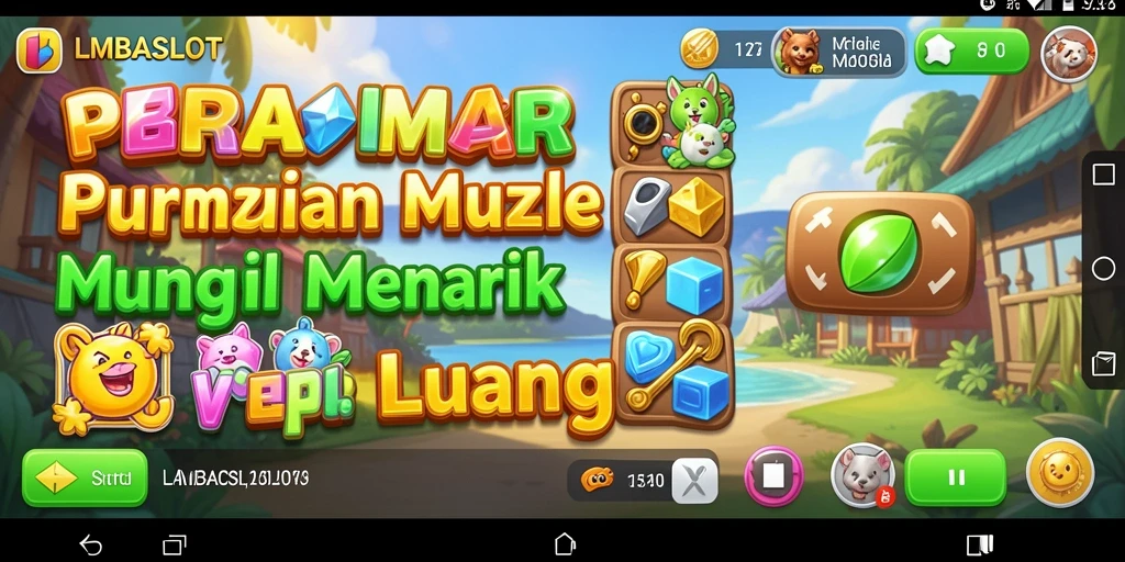 Tampilan gameplay menantang LMBASLOT yang menarik dan penuh warna.