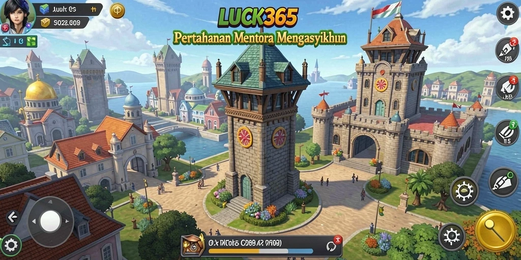 Gambaran aksi seru dalam LUCK365 saat mempertahankan menara.