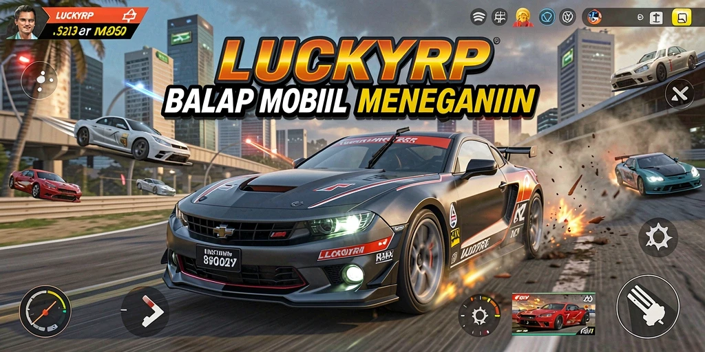 Tampilan utama gameplay LUCKYRP yang menegangkan dan dinamis.