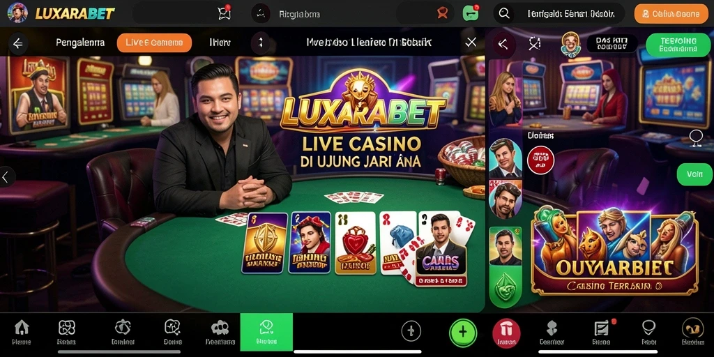 Tampilan gameplay Live Casino yang mengasyikkan di LUXARABET.