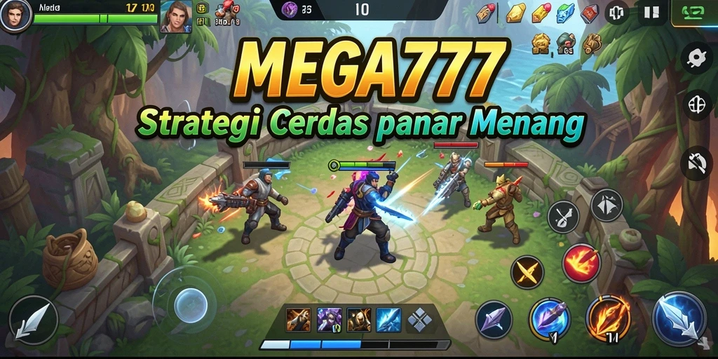 Tangkapan layar MEGA777 menunjukkan aksi strategi yang intens.
