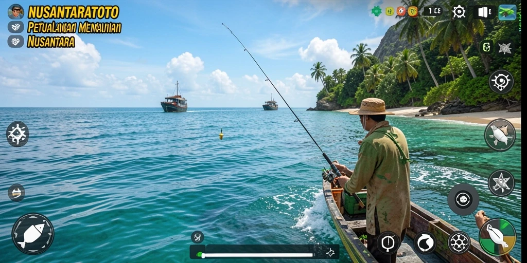 Gameplay NUSANTARATOTO dengan suasana memancing yang realistis dan menarik.