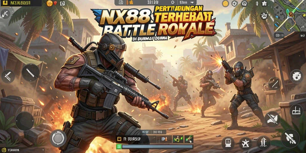 Tampilan seru gameplay Battle Royale di NX888 dengan aksi tak terduga.