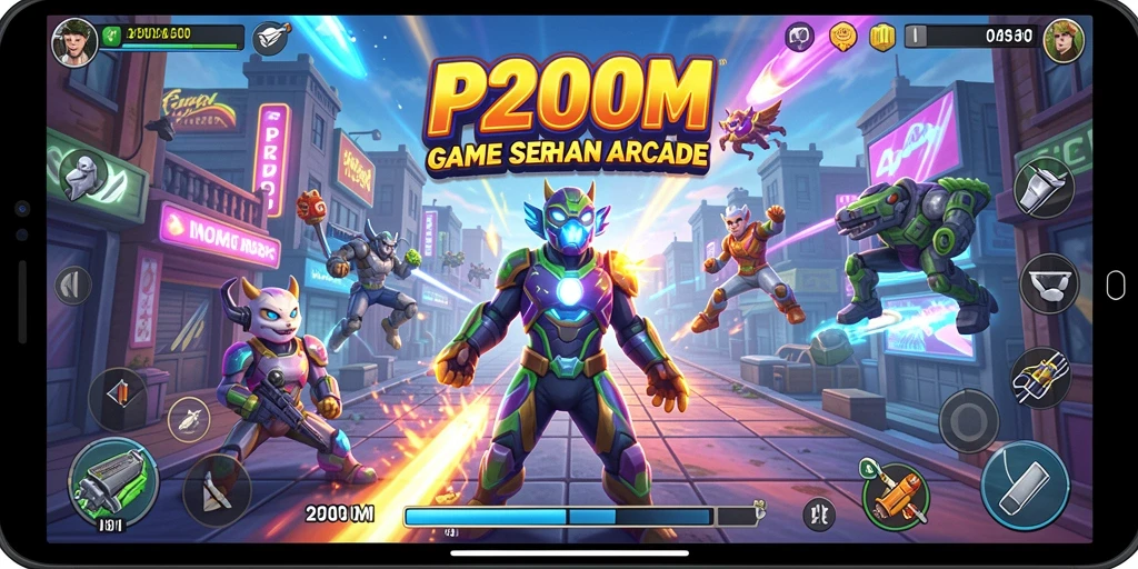 Tampilan gameplay P200M yang mendebarkan dan penuh warna.