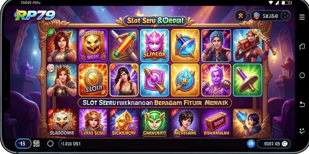 Tampilan gameplay Slot RP79 yang menegangkan dan penuh warna.