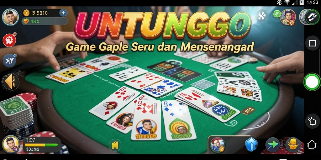 Tampilan seru dan interaktif dari gameplay Gaple di UNTUNGGO.