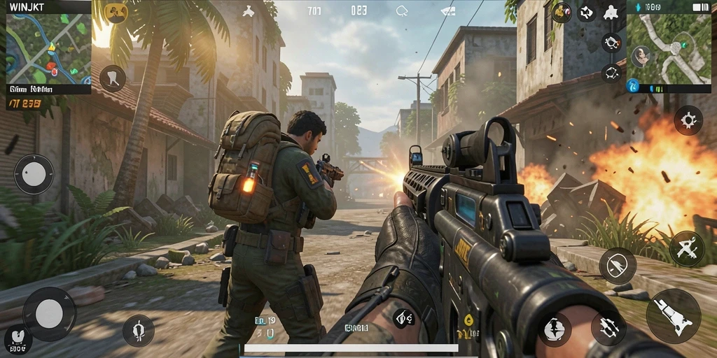 Tampilan aksi seru dalam gameplay <strong>WINJKT</strong> yang mendebarkan.